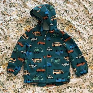 Cat & Jack Teal Construction Vehicle Hooded Jacket